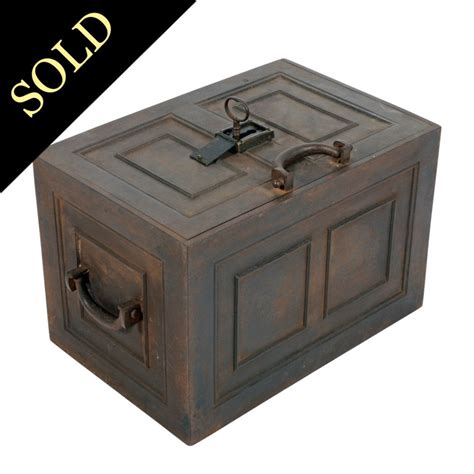 antique metal strong box|vintage strong box.